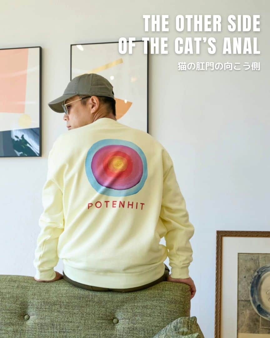 川原克己 のインスタグラム：「川原絵画デザイン 【猫の肛門の向こう側】 ※受注販売10/2まで #ポテンヒット #PotenHit #cat #猫」