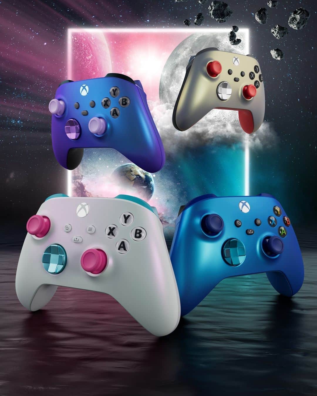 Xboxのインスタグラム：「Cosmically cool colors 🌌 Color-shifting controllers are now available with Xbox Design Lab.」