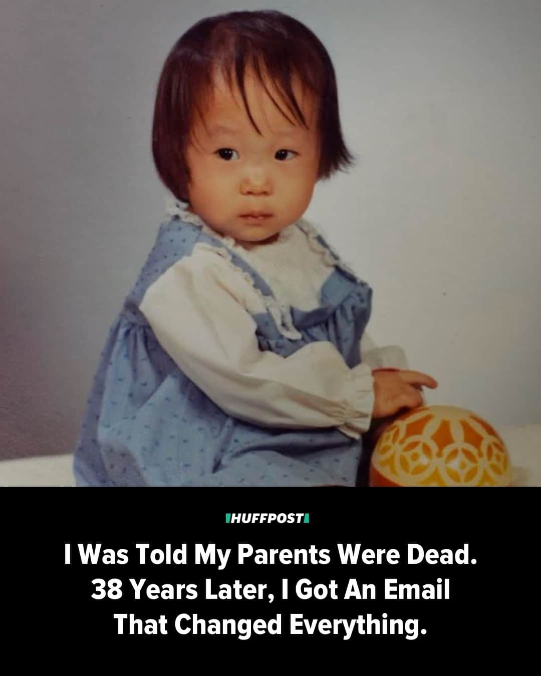 Huffington Postのインスタグラム：「"In early June 2011, I opened an email that changed my life," writes HuffPost guest writer Cat Powell-Hoffmann. "It was sent by a woman who worked at the adoption agency that rehomed me when I was a newborn. She was looking for someone with my maiden name who’d been orphaned in South Korea 38 years ago and shipped overseas wearing a onesie with tiny red hearts printed on its front. She was looking for someone like me."⁠ ⁠ "After confirming my identity, the woman from the adoption agency wrote one last email. 'You are the person I’ve been searching for. Do you have time for a phone call next week?'"⁠ ⁠ "When the woman from the adoption agency called, she asked: 'Are you sitting down?'"⁠ ⁠ Read more at our link in bio. // 📷 Courtesy of Cat Powell-Hoffmann」