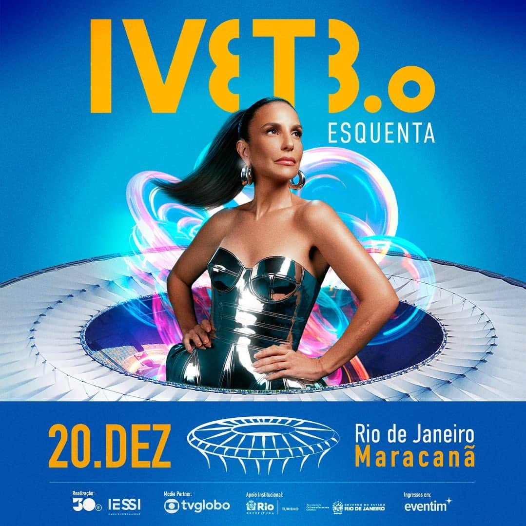 イヴェッチ・サンガロのインスタグラム：「A contagem regressiva já começou!  Amanhã tem abertura de vendas do #EsquentaDaIvete e dia 20 de dezembro nosso encontro é no Maraca!  Mais informações: esquentadaivete.com.br (link na Bio e nos Stories) 🏟️」