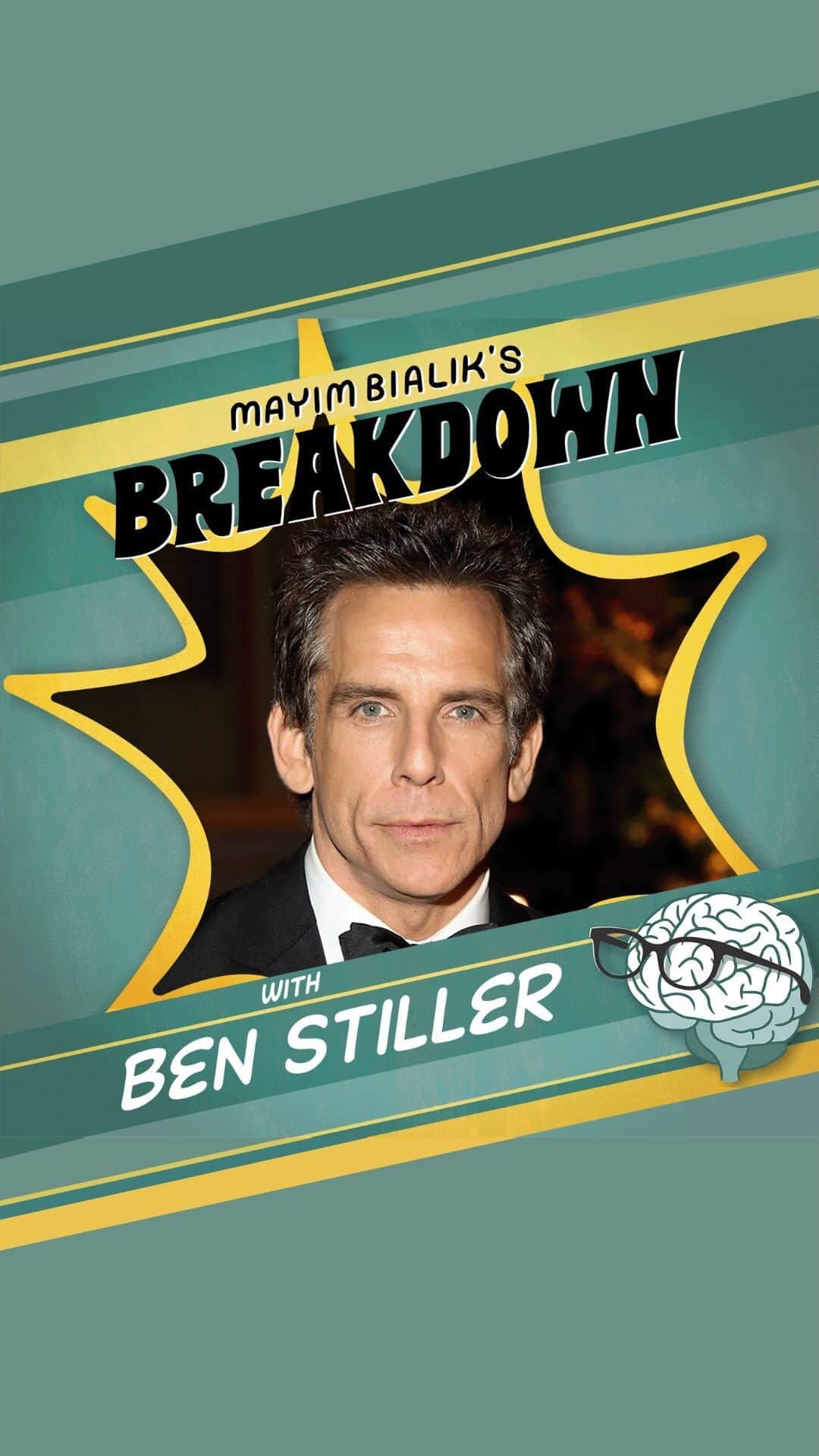 メイム・ビアリクのインスタグラム：「Ben Stiller (@benstiller) joins us in the MBB studio to discuss his parents’ influence, his mental health journey as a child, how the pandemic brought him and his wife Christine Taylor back together again, his workaholic tendencies, and what’s next for his career! He opens up about his mother’s struggles with alcoholism, his feelings of separation anxiety as a child, the interesting forms of therapies his family tried, and his experience with transcendental meditation. Ben and Mayim break down his favorite Yiddish words during an impromptu Yiddish Word of the Day! Check out the full episode by tapping ▶️ the link in our bio!🧠💥 #BialikBreakdown #mayimbialik #mentalhealthpodcast #podcasts #BenStiller」