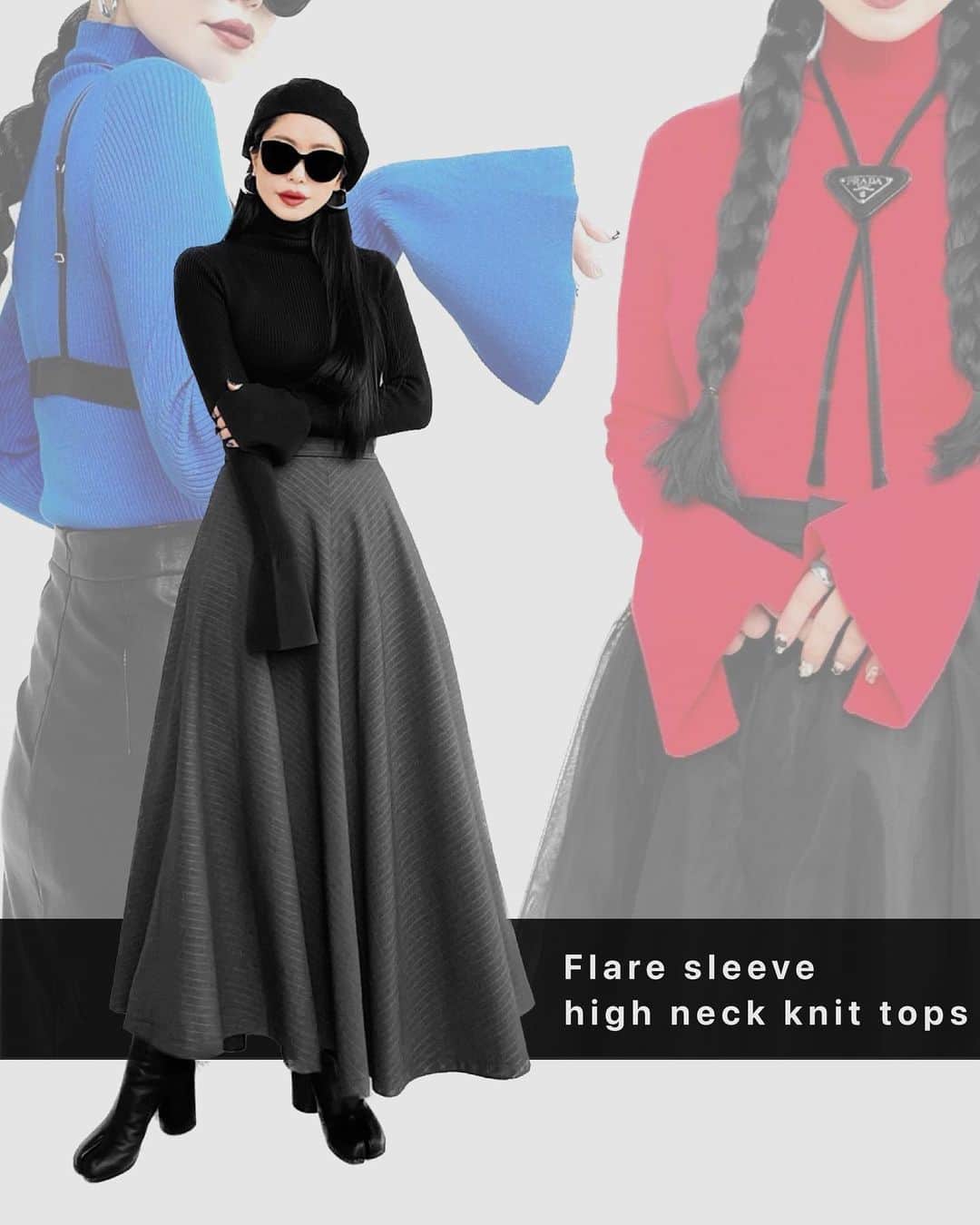lve_xxxxさんのインスタグラム写真 - (lve_xxxxInstagram)「. . 📢お知らせ失礼致します！  Ai  select ( @lveu.official ) 2023.10.08 SUN 20:00〜  10月のselect新作は10型 ※ original 2型も同時発売🫶  ❶ Shirring cropped jumper 　 BLACK   ❷ Flare sleeve high neck knit tops 　 BLACK / BLUE / RED  ❸ Uniform design cropped tops 　 BLACK / RED  ❹ Uniform design over tops 　 BLACK / GRAY  ❺ Side line long skirt 　 BLACK   ❻ Eight logo long t-shirt 　 BLACK / WHITE  ❼ Asymmetry sweat pullover 　 BLACK  ❽ Faux leather slit long skirt 　 BLACK  ❾ Flower motif knit long cardigan 　 BLACK  ➓  Side gore track sole long boots 　 BLACK  🫣気になるｱｲﾃﾑがありましたら お気に入り登録を☝️ぽちっと 押してご登録いただけたら嬉しいです🫶  再入荷の際の目安になるので、 再販も早くなるかと✌️✧  ご質問等ありましたら お気軽にｺﾒﾝﾄ・DMしてやってください🙏💙  ※ こちの新作は、10/7-15開催の 渋谷109POPUP店頭でも お取り扱い予定でございますッッ💁🏻‍♀️♡  .」9月27日 0時36分 - lve_xxxx