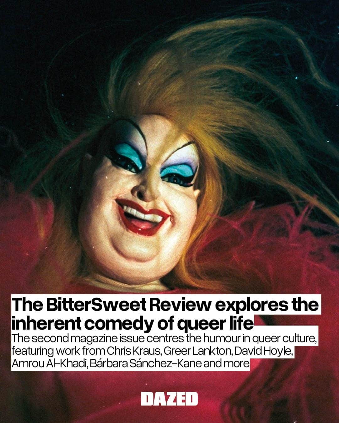 のインスタグラム：「It’s not many places you’ll find a treatise on the life of cult artist @greer_lankton_archives_museum followed by an interview with legendary performer @davidhoyleuniversal then a short story called Cool Dad’s Guide to Fisting and previously unpublished writing by @chriskraus7 from the 1990s. ⁠ ⁠ But that’s because @thebittersweetreview isn’t like most places.⁠ ⁠ Styled as a “literary magazine for queers and their friends”, the publication launched at the end of 2022, featuring an array of artists, photographers, writers and makers at the cutting edge of queer culture. ⁠ ⁠ Now, a year later, #TheBitterSweetReview has just launched its second physical edition, and the whole thing is a right laugh.⁠ ⁠ “We were interested to explore the relationship between queerness and humour,” says one of the founding editors @benoitploiseau of their second outing. “As a strategy, but also a general attitude”. ⁠ ⁠ Inspired by a 2017 essay called Humorlessness (Three Monologues and a Hairpiece) by the late feminist scholar #LaurenBerlant, BitterSweet volume two aims to explore if there’s anything inherently funny about queerness, or, conversely, if humour itself is intrinsically queer. ⁠ ⁠ At the same time, Loiseau and his co-editors were also interested in exploring Berlant’s idea of humourlessness, something that they describe in the magazine’s opening note as “the art of confusion with no resolution”, something that does not “differentiate between comedy and misery”.⁠ ⁠ The echoes of this sentiment are reflected in the artists who occupy the magazine. An interview with the Mexican artist and designer @sanchez_kane is accompanied by images of her beguiling work, like gold statuettes in military uniform and red lingerie, stacked on top of each other Human Centipede style. ⁠ ⁠ Elsewhere, drag performer @glamrou interviews renowned “anti-drag” performer @davidhoyleuniversal while the writer @donna.the.first offers a story of an evening at London club night @mumsagainstdonk ⁠ ⁠ Find out more through the link in our bio 🔗⁠ ⁠ ✍️ @elliothoste⁠ 📷 via @thebittersweetreview」