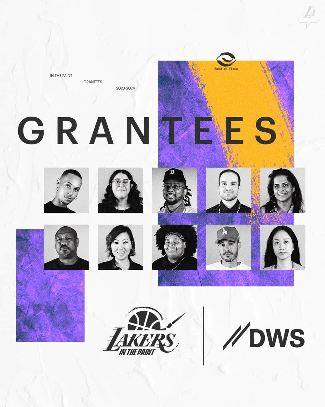 Los Angeles Lakersさんのインスタグラム写真 - (Los Angeles LakersInstagram)「The Lakers are excited to announce the Contributing Artists and Grantees for In the Paint 2023-2024, presented by DWS Group, recognizing creative communities historically overlooked.」9月27日 2時00分 - lakers