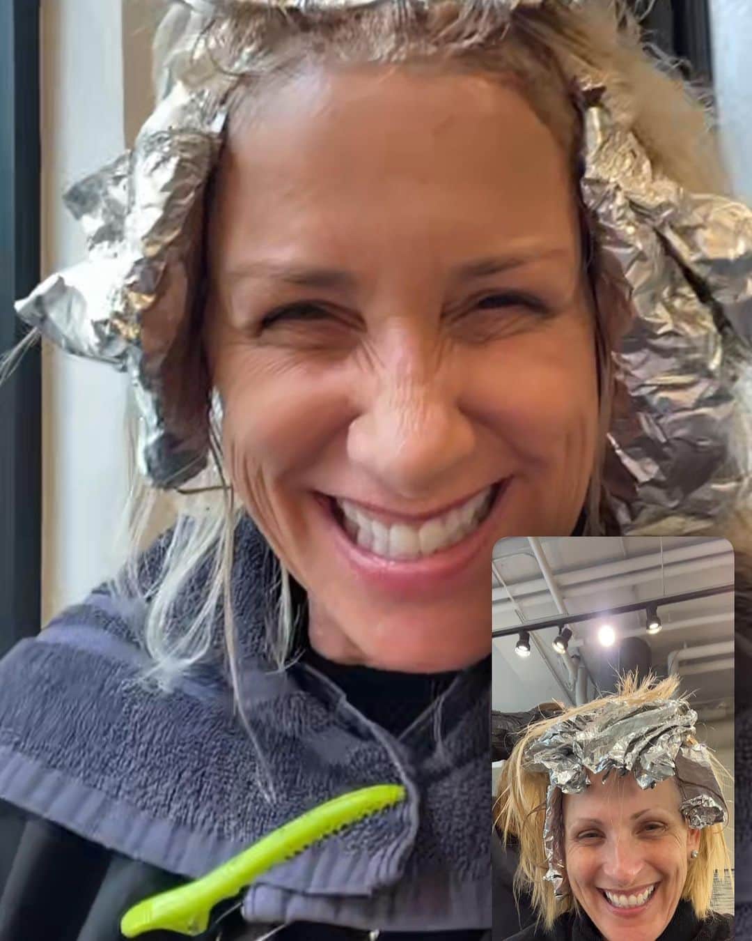 マーリー・マトリンのインスタグラム：「How fun is this when we are getting our hair pampered at the same time and place! @jillianseely @agnesohairdesign @liztannebaum #sisters #hairgoals love you @craiggangi #touchup @jillianseely」
