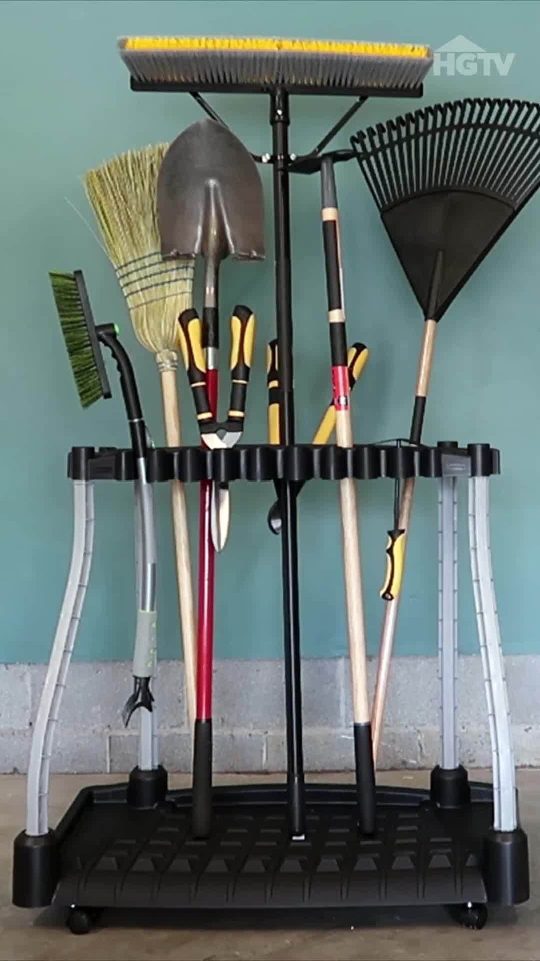 HGTVのインスタグラム：「Looking for a way to tidy up your garage? Save space and keep your tools organized with this easy-to-assemble storage rack.⁠ ⁠ Click this video at the link in our bio to buy.⁠ ⁠ #HGTVShopping⁠ ⁠ (Prices and availability may change, and we may make 💰 from these links.)」