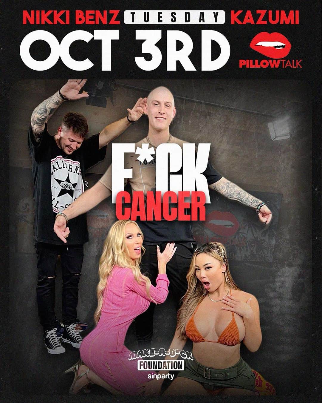 ニッキー・ベンツのインスタグラム：「F*CK CANCER - A PILLOW TALK 2-PART SPECIAL with Stage 4 Cancer Patient Jake Marshall ❤️. Part 1 LIVE NOW (in bïo 👆) Part 2 on Tuesday Oct 3rd 😳😱🤯」