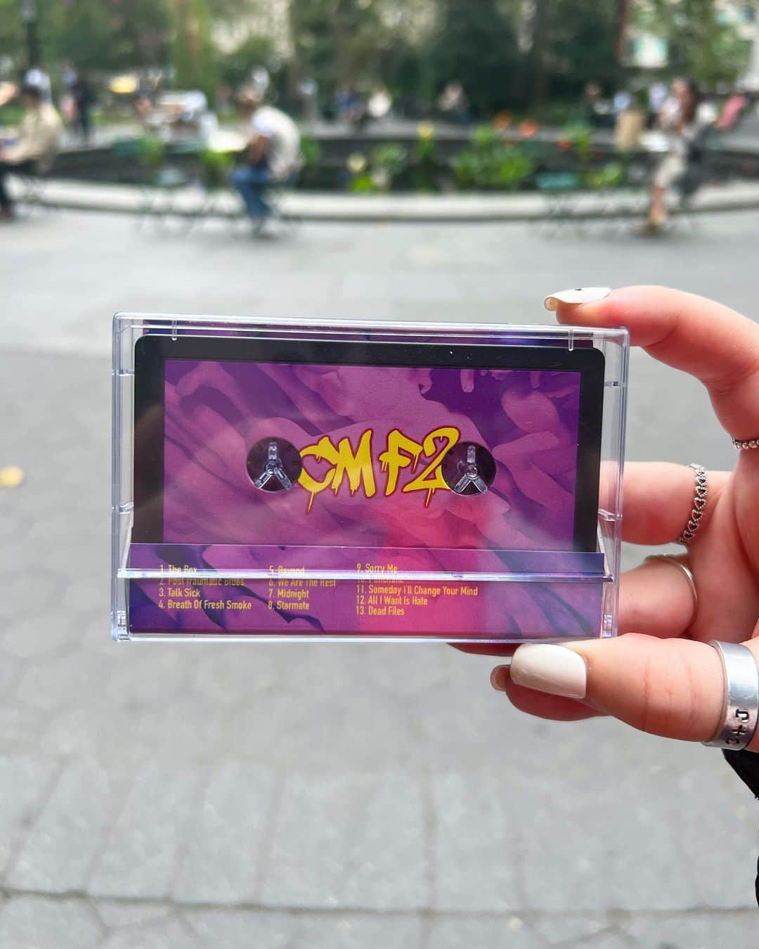 コリィ・テイラーのインスタグラム：「Show off your mixtape. Text me a photo of your CMF2 cassette, along with the City, State you found it in: +1 702-766-6112  If all 17 are claimed, I’ll send you a link to what’s inside.」