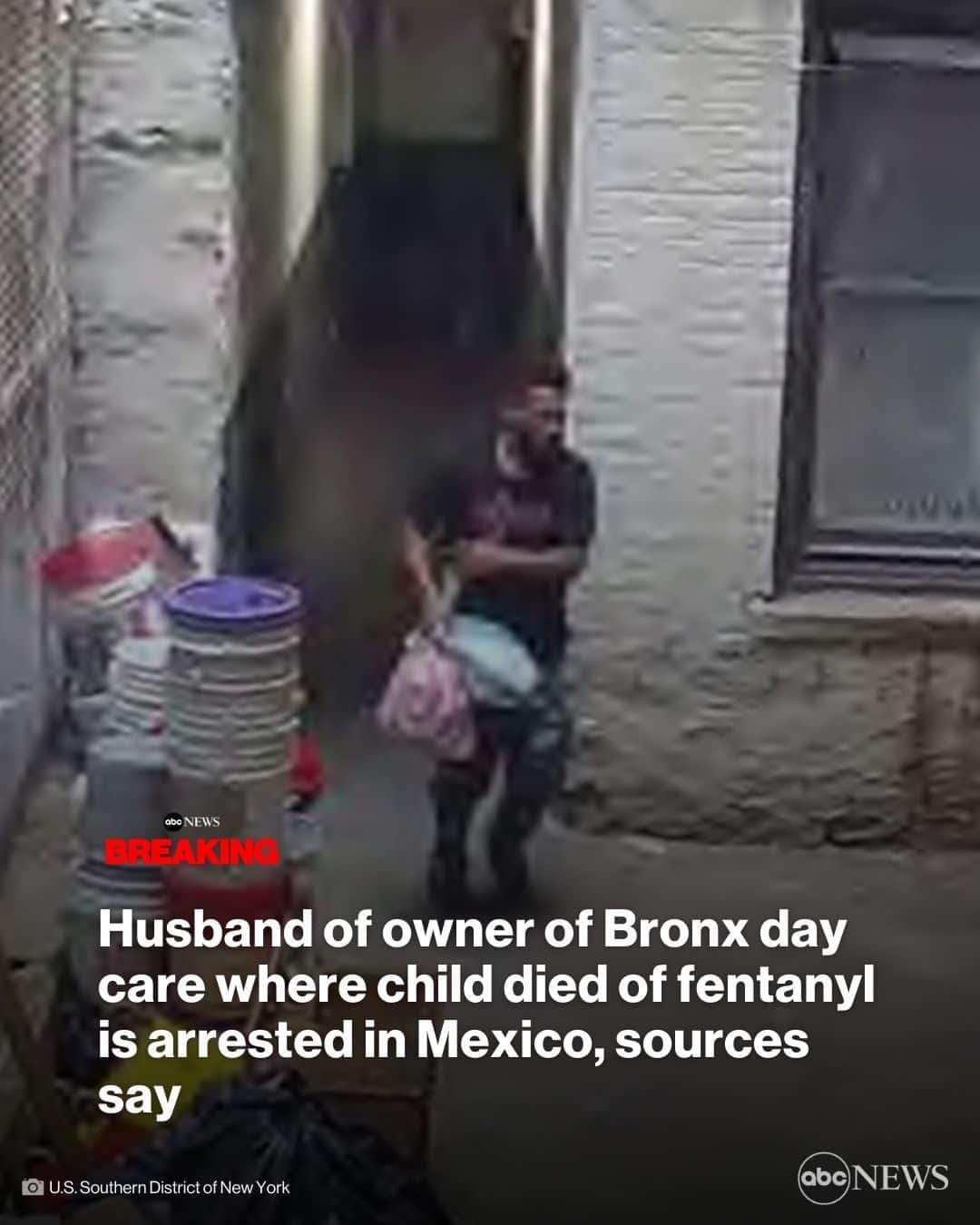 ABC Newsのインスタグラム：「BREAKING: The husband of the owner of a New York City day care where a 1-year-old died after fentanyl exposure has been arrested, sources say. MORE AT LINK IN BIO.」