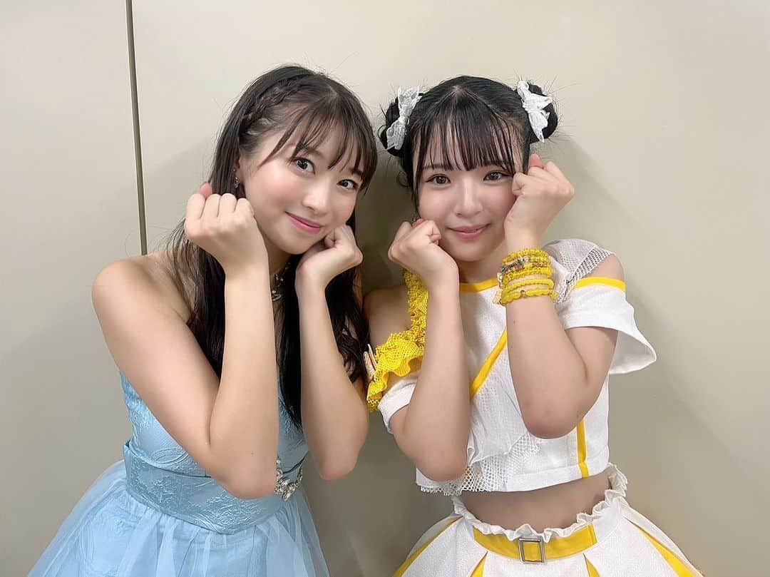 のインスタグラム：「♡ ♡ ‎💛豫風瑠乃ちゃん💛 「まりあんLOVEりんさーん！！」byよふちゃん ↑ いつもよふちゃん見つけた瞬間、よふちゃんが近くに来る前に呼んでくれます💗💗 よふちゃんと“頑張ルノー”ポーズ💖まりあとっても嬉しいです💕 よふちゃん💛LOVEりんです💕  🎀🎀🎀🎀🎀  ✨Hello! Project 25th ANNIVERSARY CONCERT✨  2023.9.9&10🎵国立代々木競技場 第一体育館 とってもありがとうございました💖 つづく ♡ ♡  #HelloProject  #豫風瑠乃 ちゃん‎💛 #つばきファクトリー」