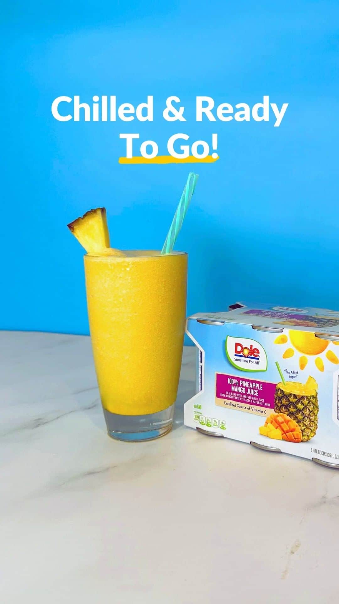 Dole Packaged Foods（ドール）のインスタグラム：「Escape to Paradise with a Dole-IY Pineapple Mango Slushy! Your tropical adventure is just a blend away. 🏝️  #SlushyRecipe #TropicalTreats #DIYDelights #Dole #SummerRecipe #DrinkRecipe」