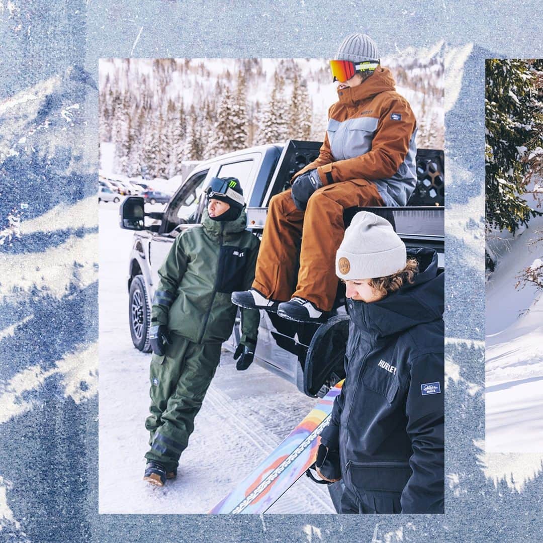 hurleyのインスタグラム：「High peaks, meet high tech snow gear. Shop pants and jackets designed to withstand cold temps and marathon mountain days at the link in bio ❄️⚡️」