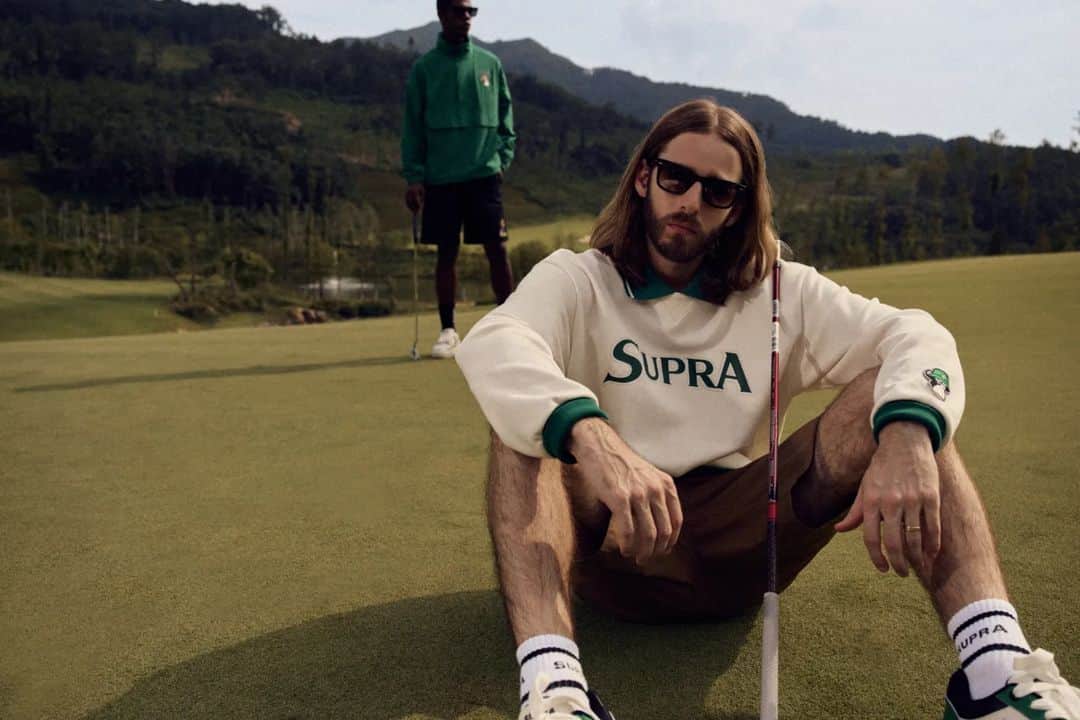 スープラのインスタグラム：「Introducing the 23FW SUPRA BAYC collection that will create a witty golf lifestyle. Discover more via the link in bio.」