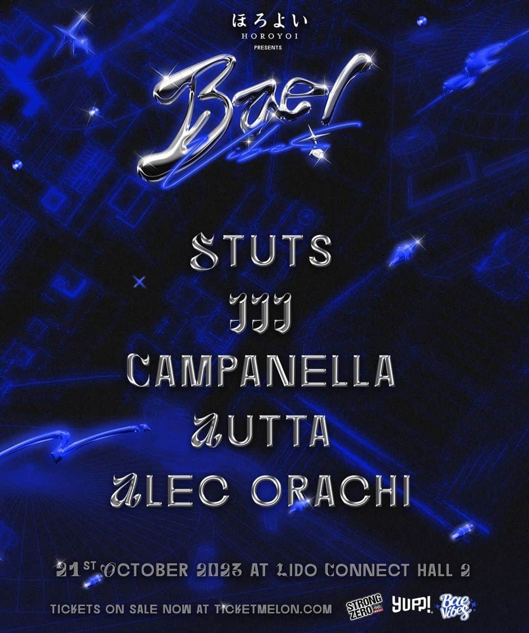 STUTSのインスタグラム：「I'll perform in Bae Vibes 2023 which held at Lido Concert Hall in Bangkok on Oct 21!!🇹🇭 It's my first time to perform in Thailand. JJJ and Campanella will also perform in this event. Tickets on sale at ticketmelon.com Really looking forward to it!  10/21(土)にタイ・バンコクで開催されるBae Vibes 2023に出演させてもらいます。 JJJとCampanellaさんも出演されます。 タイでのライブは初めてなので、とても楽しみです。 ぜひお越しください🥁」