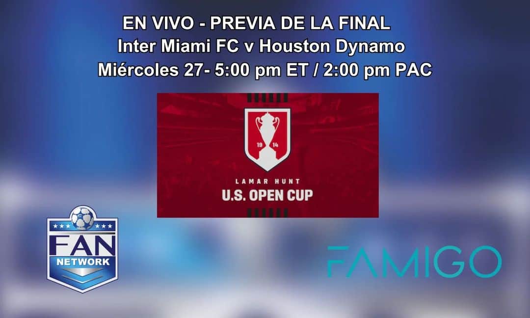 のインスタグラム：「Queridos amigos! Un regalo de FAMIGO y FANNETWORK!!! Entra Gratis a la transmisión EN VIVO de la previa Final - US Open Cup - Entrevistas y Detrás de cámaras -5:00PM ET   Enlace aquí! https://famigo.com/Post/d/2f799c58-3b7f-4613-b26a-3b26f64dae9e」