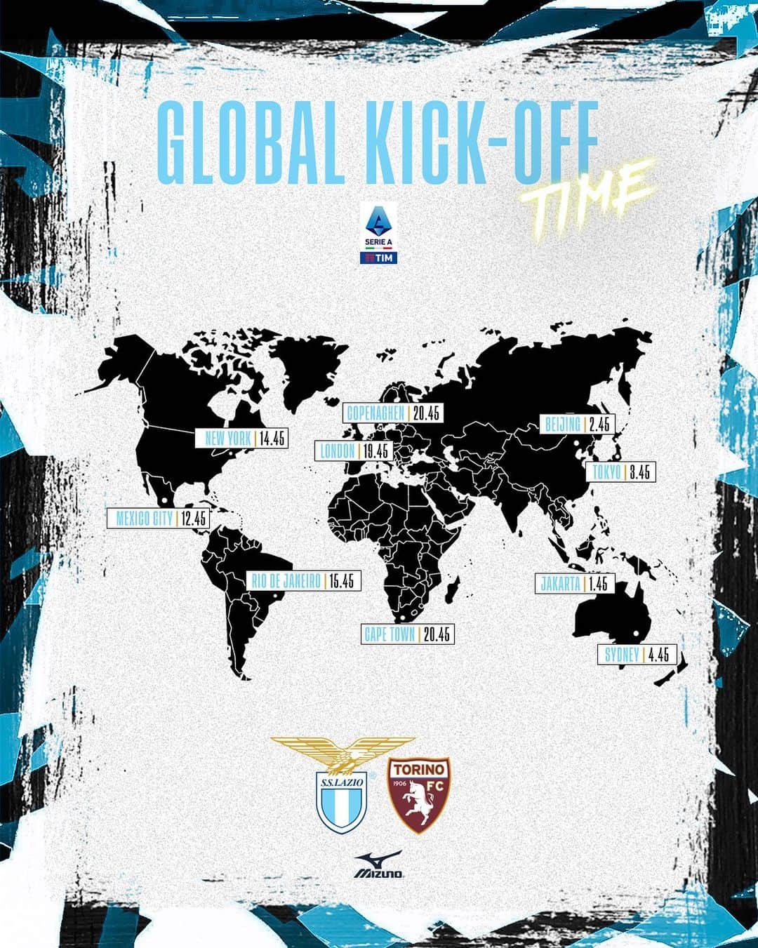 SSラツィオのインスタグラム：「🗺️  Where will you be watching from?  #LazioTorino #CMonEagles 🦅」