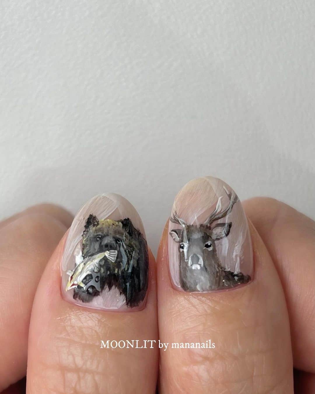 mananailsのインスタグラム：「🐻🦌」