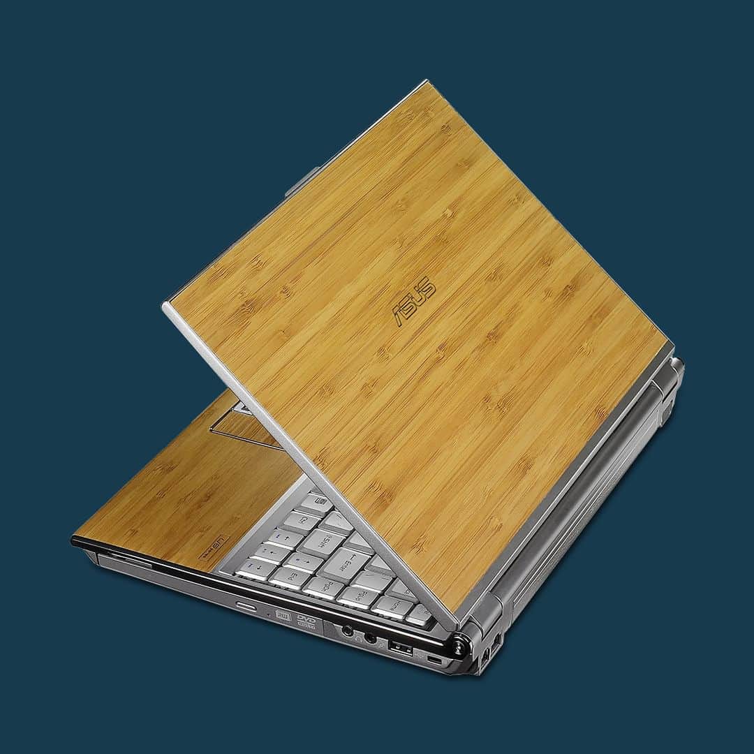 ASUSのインスタグラム：「Throwing it back to our remarkable bamboo laptop! 🎋 Crafted with real bamboo, this nature-friendly innovation represents our commitment to sustainability in tech. 🌍💻  #TBT #ThrowbackThursday #ASUS #TechThrowback」