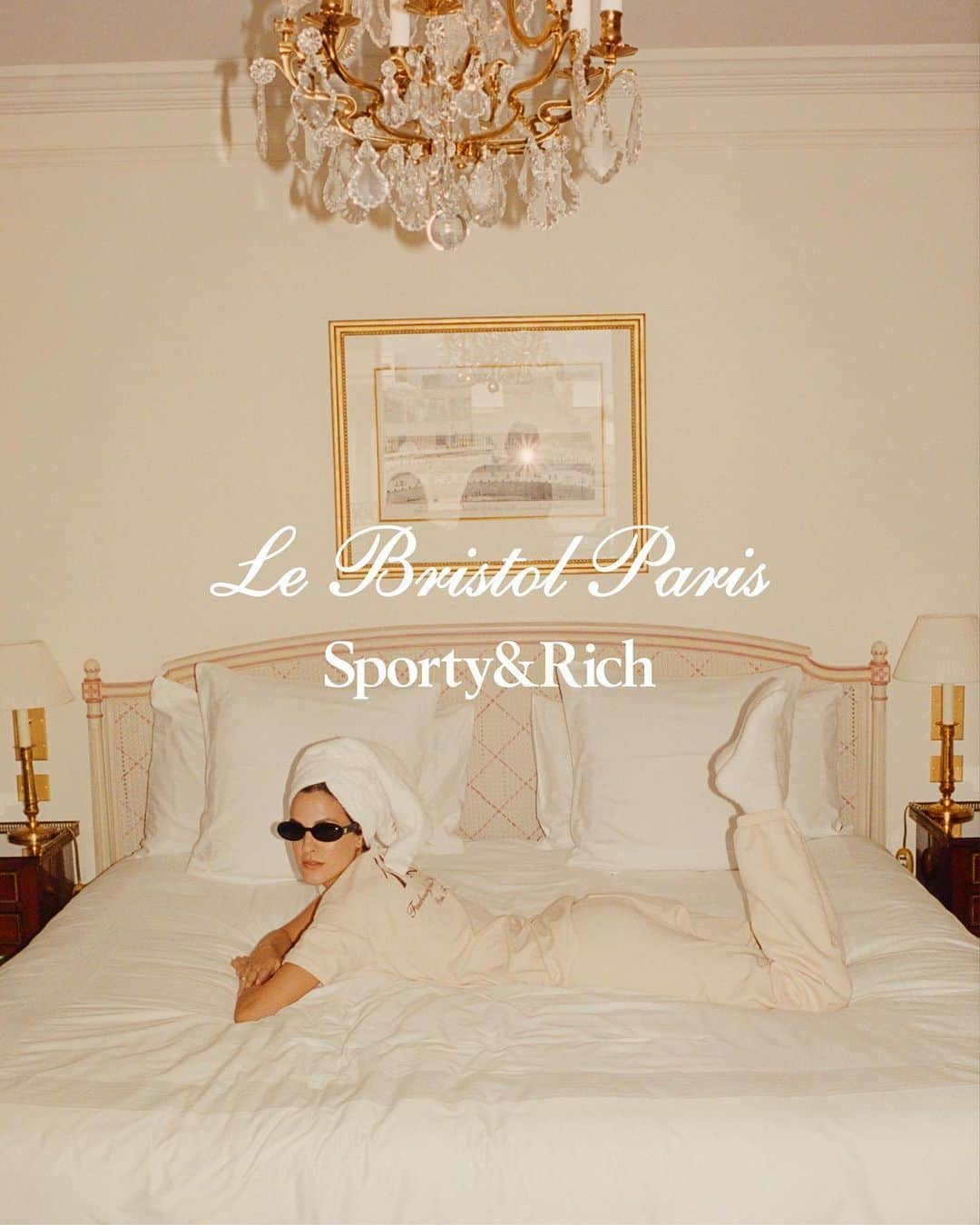 emilyのインスタグラム：「@sportyandrich x @lebristolparis now online 🤍   Thrilled to partner with one of the most iconic hotels in the world. A special place for me and a big part of my life in Paris over the past few years. Hope you love it 🤍🤍🤍🤍」