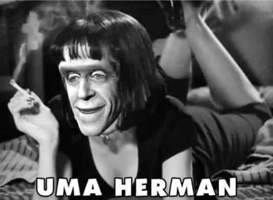 スラッシュさんのインスタグラム写真 - (スラッシュInstagram)「Credit to @coffincutiesmagazine Uma God 🤣🪦🕸 Is it Halloween 🦇 yet !  #hermanmunster #umaherman #pulpfiction #themunsters #hallowen #shesabeauty #gothgirlsbelike #gothgirlsofinstagram #funnymemes #horrormemes #halloweenmemes #fyp #gotasmoke #letsdance #groovy #spookygirls #cute  iiii]; )'」9月27日 16時53分 - slash