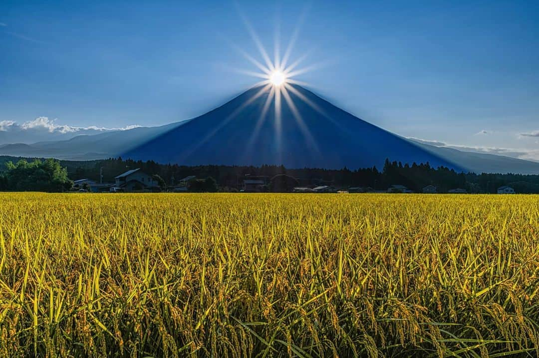 JALのインスタグラム：「. 富士山頂に太陽が重なり、 ダイヤのように輝く現象 #ダイヤモンド富士 🗻 #SeptemberMyWay . . Photo by @taitan21 Post your memories with #FlyJAL  #JapanAirlines #JAL #travel #富士山 #富士 #旅行 #太陽 #ダイヤモンド #空 #山 #感動 #絶景 #絶景スポット #日本 #日本の絶景 #国内旅行 #旅行 #日本航空」