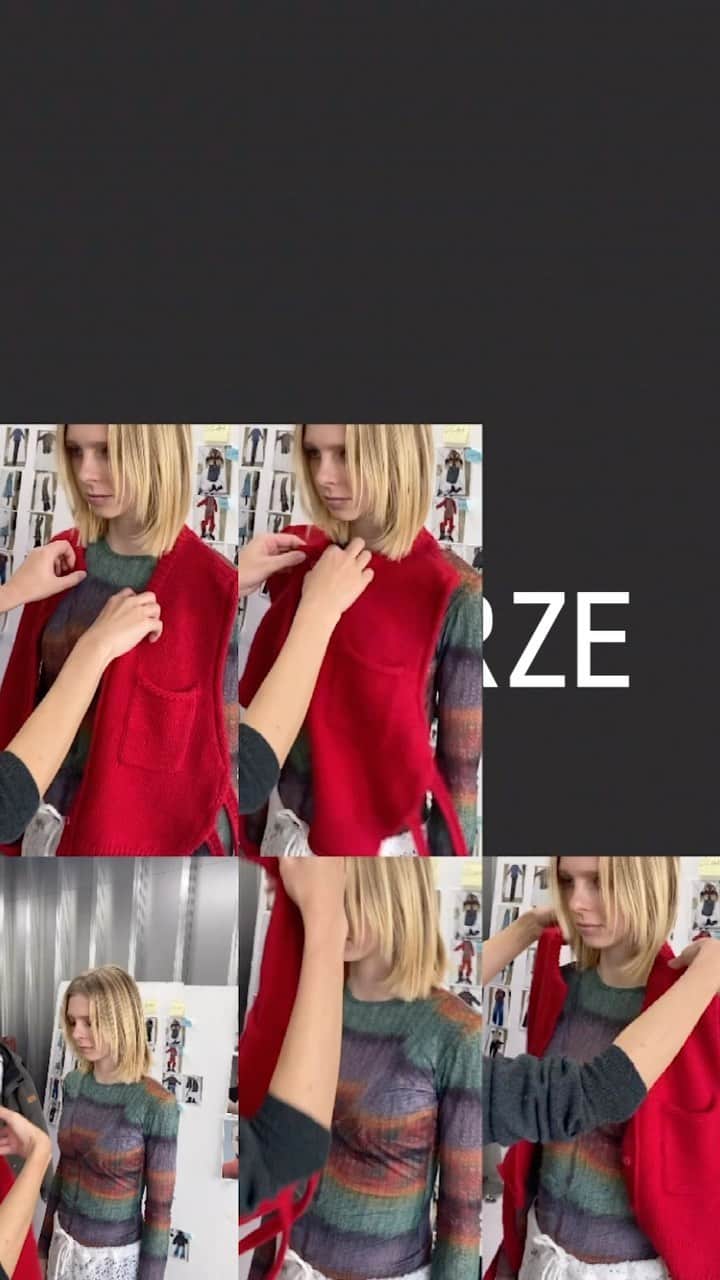 PERVERZE_OFFICIALのインスタグラム：「How to wear Wool String Top and Scarf.  “ Wool String Top and Scarf ” color. Red , Gray  Discover the collection on our online and @perverze_minamiaoyama . #PERVERZE #AW23 #PERVERZE_AW23」