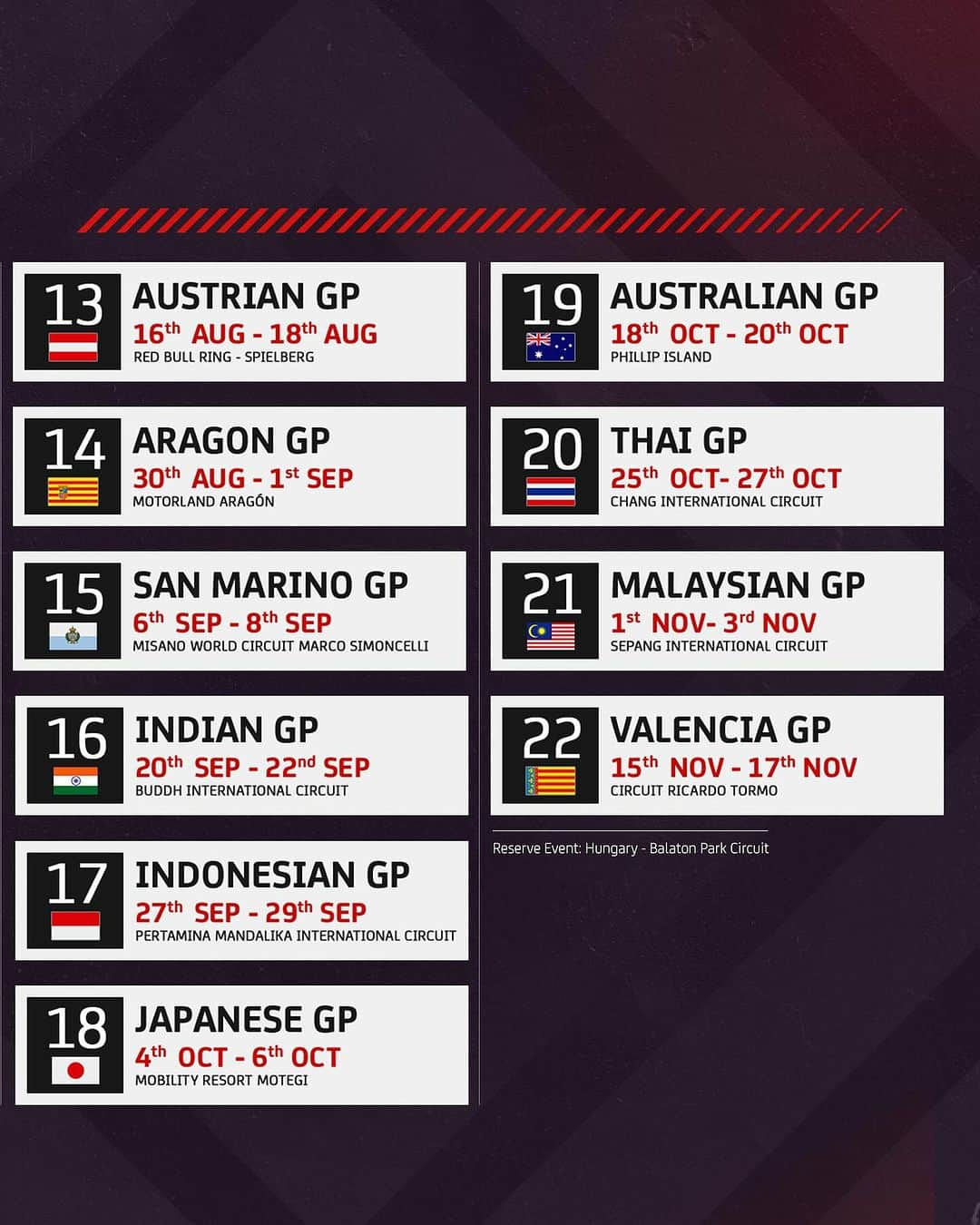 MotoGPさんのインスタグラム写真 - (MotoGPInstagram)「The provisional 2024 #MotoGP Calendar in all its glory! 👆 Which round are you most looking forward to? 😎  #MotoGP2024 #Motorcycle #Racing #Motorsport」9月27日 18時40分 - motogp