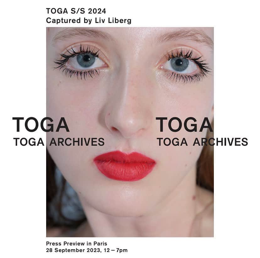 TOGAのインスタグラム：「TOGA SPRING / SUMMER 2024  Captured by Liv Liberg.  Press Preview in Paris, 28th September 2023  Invitation by @jopvanbennekom   #toga #togaarchives #springsummer2024」