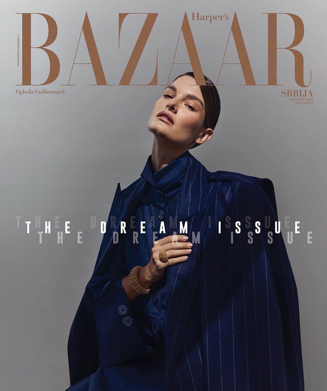 OPHELIEのインスタグラム：「Little Ophélie wouldn’t believe seeing her name on a Harper’s Bazaar cover 🖤 believe in your dreams  Thank you @harpersbazaarserbia  Photographer : @studiofreddypersson  Stylist @marko.mrkaja  Cover 1 : @batakovicbelgrade @loropiana fabric & @cartier  Cover 2 : @dior  Hair : @fabbhairdresser  Make up : @marykendallll」