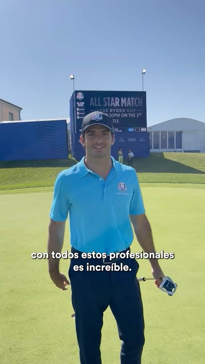 のインスタグラム：「Happy to take part in @therydercup today! GO TEAM PAVIN! 💪🏻  - #Carlossainz」
