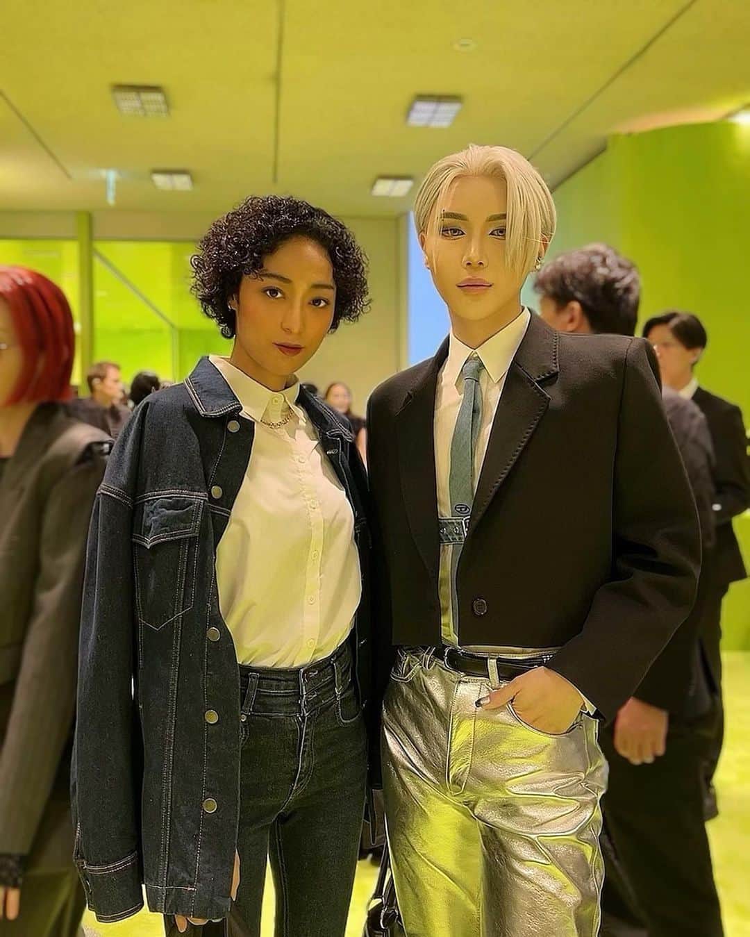 GENAのインスタグラム：「ㅤ ㅤ @zara × @maisonspecial_women  Collaboration Reception Party🥂🍃 ㅤ @kimgyutae_official さん見かけて 一緒に写真撮ってもらっちゃった！ 美しすぎた🥹✨ ㅤ #ZARA #MAISONSPECIAL #MAISONSPECIALXZARA #メゾンスペシャルxザラ」