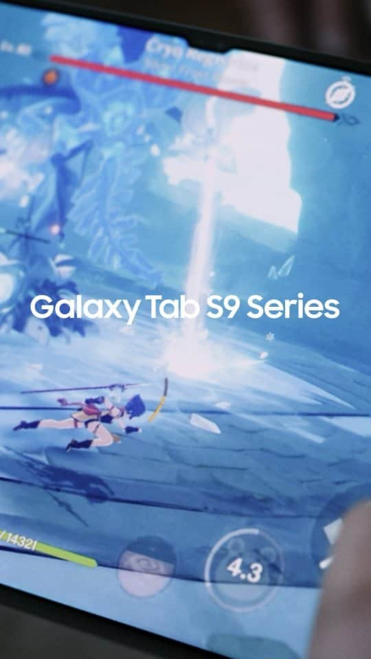 Samsung Mobileのインスタグラム：「Game big, game fast on the #GalaxyTabS9 Series, powered by next gen processor. See great. Be great.  Learn more: samsung.com」