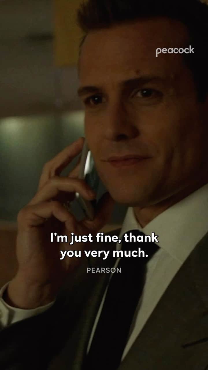 スーツのインスタグラム：「It pays to have Harvey Specter on speed dial.  #Pearson is streaming now on Peacock.」