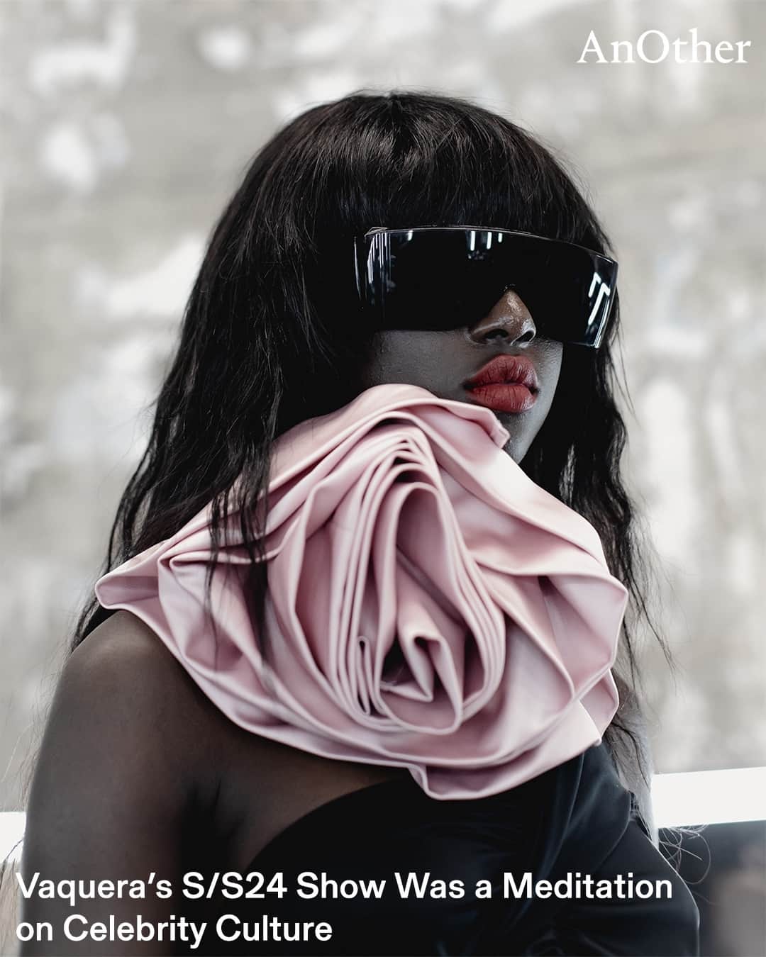 AnOther Magazineのインスタグラム：「Shown at @doverstreetmarketparis's 3537 complex, @patric_heavenly6 and #BrynTaubensee’s @vaquera.nyc Spring/Summer 2024 show was about how celebrities navigate a life barraged by cameras 🤩⁠ ⁠ Guests for the show were penned into demarcated standing-only sections as the models, who donned shield-like sunglasses dodging, pushing their way through the show’s rapid-fire lighting amid dizzying flashes of cameras. ⁠ ⁠ “As we learn to speak more and more in our own language with each season, we’re able to give more attention to little details,” DiCaprio tells @mad.e.leiner backstage. “And it’s just going to get more detailed with each season to come.” Read about the dazzling show at the link in bio 📲⁠ ⁠ 📸 by @paulphung for AnOther⁠」