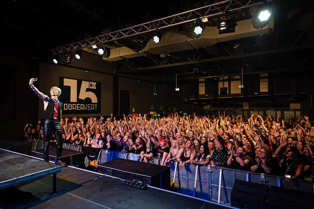 MIYAVI（石原貴雅）のインスタグラム：「Köszönöm, Budapest!  Huge thank you to all MIYAVI fans in #Budapest, #Hungary 🇭🇺🙌  Up next: #Berlin  Thank you for your warm welcome to all the fans who waited for us in the heat waiting for us, stay cool. Let’s keep the energy high for another unforgettable show! ⚡️⚡️⚡️  photo by: @ix.dan.video」