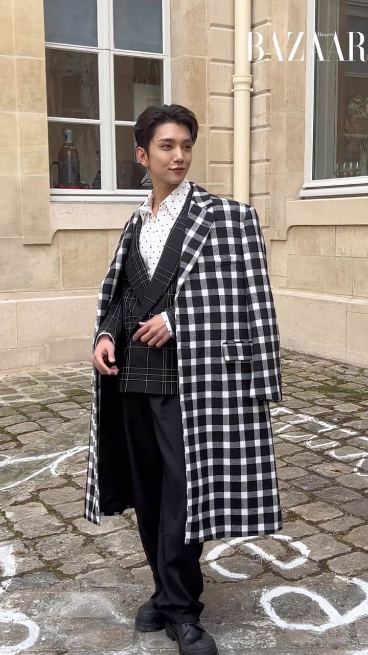 のインスタグラム：「「フランチェスコ、天才！」とマルニの最新コレクションを絶賛したSEVENTEEN のJOSHUA🤍　「このコレクションのために初めてパリに来たんです」とコメントを寄せてくれた。そのほかにもアッシャーやエリカ・バドゥなど、豪華セレブが来場！ #marni #seventeen #JOSHUA #セブチ #シュア」