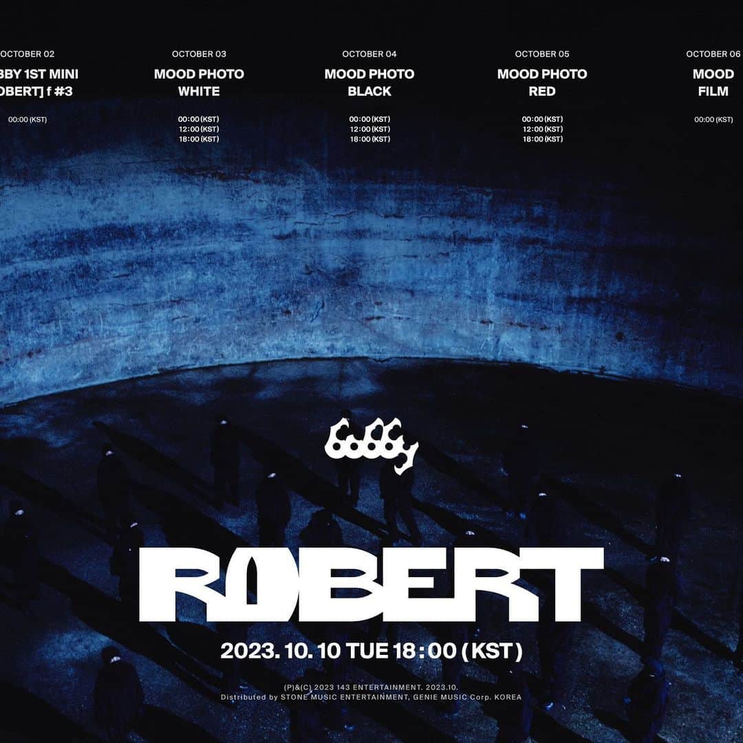 iKONのインスタグラム：「[NOTICE]  BOBBY 1ST MINI [ROBERT] SCHEDULER  2023.10.10 6PM(KST)  #BOBBY #바비 #iKON #아이콘 #ROBERT_231010_RELEASE」
