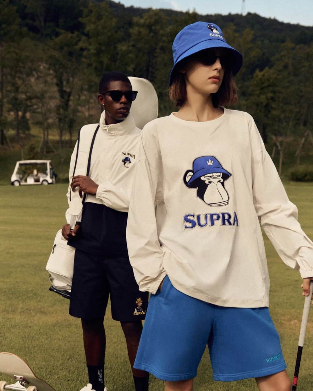 スープラのインスタグラム：「Introducing the 23FW SUPRA BAYC collection that will create a witty golf lifestyle. Discover more via the link in bio.」