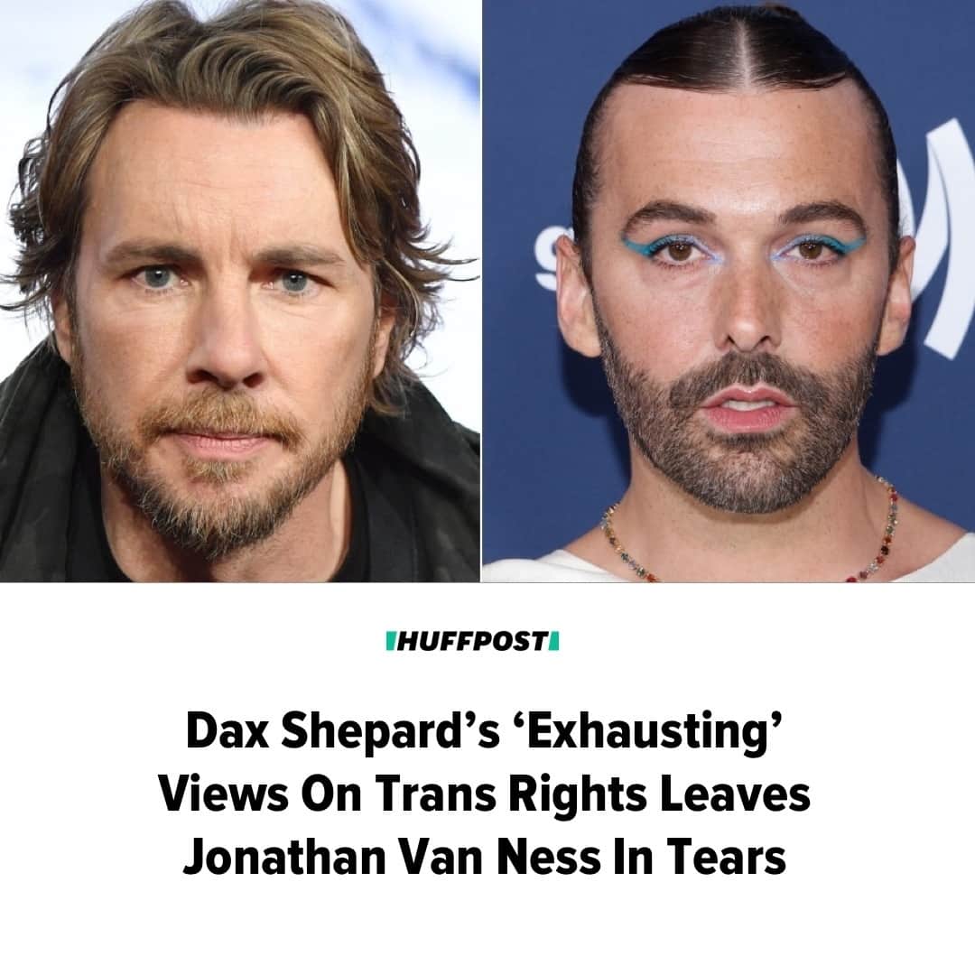 Huffington Postのインスタグラム：「Dax Shepard’s decision to “challenge” Jonathan Van Ness’ views on transgender rights left the “Queer Eye” star crying from emotional exhaustion.⁠ ⁠ About 24 minutes into Monday’s episode of Shepard’s popular podcast “Armchair Expert,” a lighthearted interview got prickly after Van Ness implied that right-wing beliefs stem from a lack of education.⁠ ⁠ “I reject that,” Shepard said in response.⁠ ⁠ Read more about the tense exchange at our link in bio. // 📷 Getty Images // 🖊️ @magooing_it」