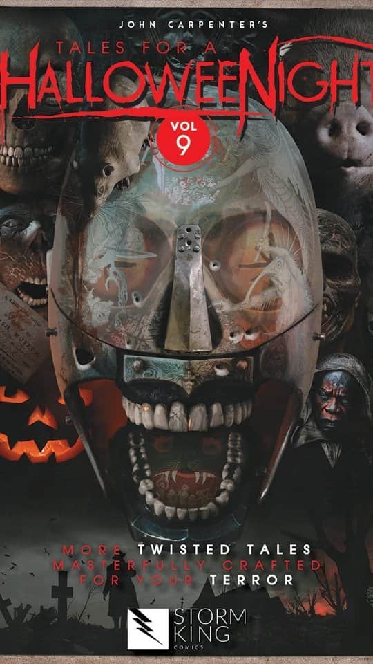 ジョン・カーペンターのインスタグラム：「IN COMIC SHOPS TODAY! Tales For A HalloweeNight Vol. 9  From the hearts and minds of John Carpenter, the man who brought you the classic horror film Halloween and all the scares beyond, and writer, editor, and producer Sandy King, come twelve twisted tales of terror, tricks, and treats. In volume 9 of the award-winning graphic novel series, Carpenter and King bring together the best storytellers from movies, novels, and comics for another spine-tingling collection of stories that will haunt you.  Each story is a standalone surprise that captures the essence of the best night of the year. We dare you to read it all the way to the end. If you get too scared, just remember, it’s only a comic... it’s only a comic... or is it?  Happy Halloween!  With creators John Carpenter, Sandy King, Elena Carrillo, Jaime Carrillo, Luis Guaragna, Sian Mandrake, Amanda Deibert, Cat Staggs, David J. Schow, Andrea Mutti, Gigi Baldassini, Valerio Alloro, Jason Felix, Neo Edmund, Tone Rodriguez, Raymund Lee, Sean Sobczak, Nat Jones, Kealan Patrick Burke, Trevor Denham, Ryan Winn, Duane Swierczynski, Nick Percival, Jennie Wood, Richard P. Clark, Alec Worley, David Hitchcock, Jack Mandrake, Mike Sizemore, Dave Kennedy, Pete Kennedy, Darick Robertson, Diego Rodriguez, Philip Tan, Tim Bradstreet  Lettering by Janice Chiang Cover by Tim Bradstreet  Trailer by @iamtweezy904   #halloween #johncarpenter #spooky #comics #terror #scary」