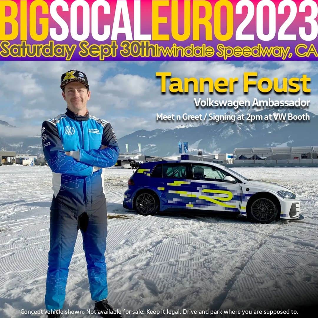 タナー・フォウストのインスタグラム：「We are excited that #vwpartner @tannerfoust, will be hosting a signing session at the Volkswagen activation space from 2-3pm. Come out and meet one of the greats!  In addition, we will be awarding a Showdown Award for Tanner’s favorite VW!  #VW #BigEuro #BigSocalEuro #BigEURO23 #Euro23」