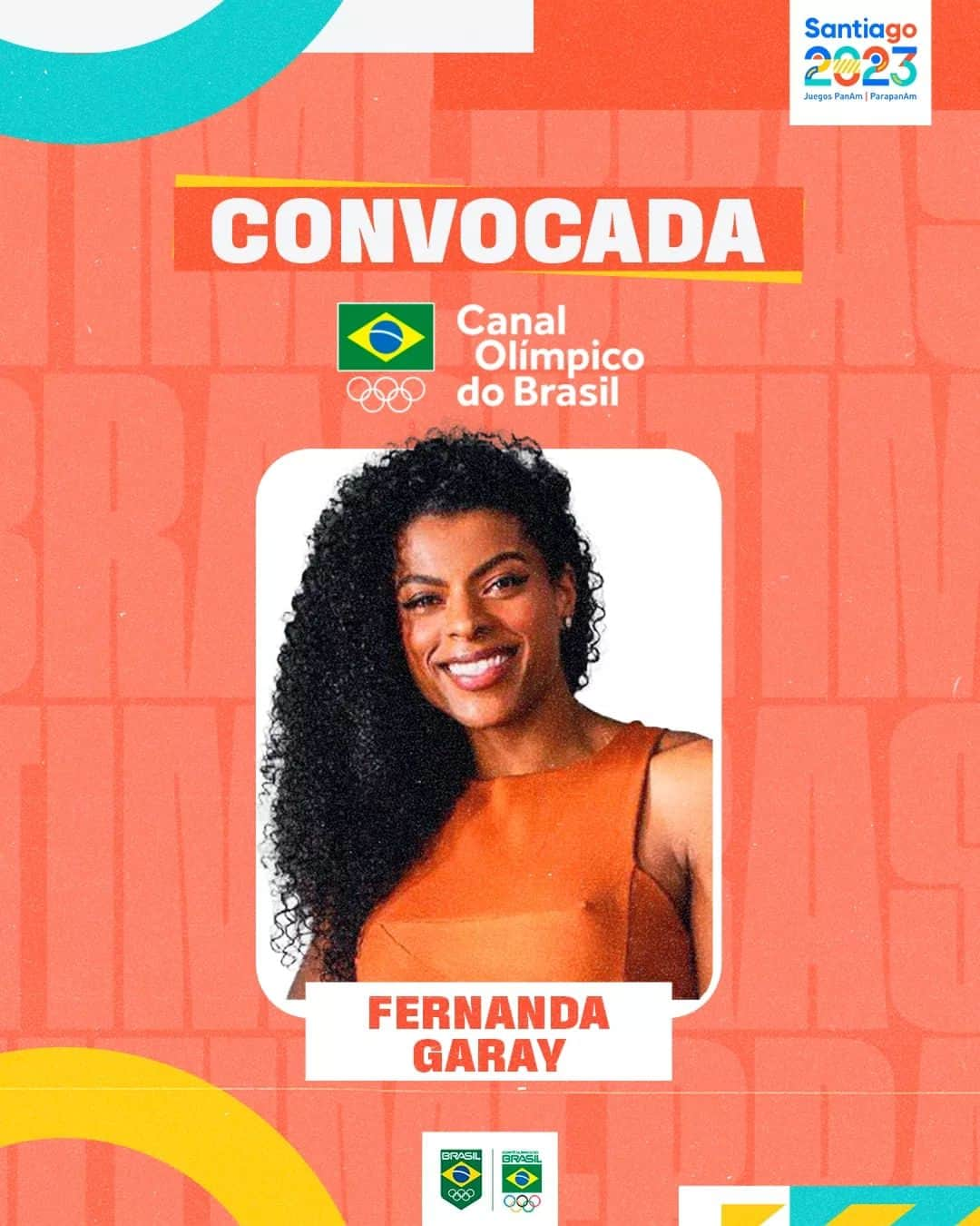 フェルナンダ・ロドリゲスのインスタグラム：「A convocação de milhões! 🤩  @fegaray irá reforçar o time do Canal Olímpico do Brasil nos Jogos Pan-Americanos Santiago 2023 🇨🇱  A campeã olímpica dará aquele toque especial em nossas coberturas que só quem já foi atleta sabe! 😉🏐  #TimeBrasil #Esportes #Vôlei #CanalOlímpicoDoBrasil」