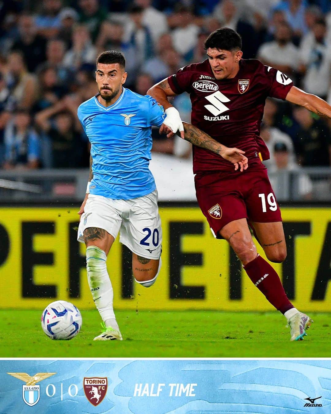 SSラツィオのインスタグラム：「⏸️ Goalless at the break  #LazioTorino #CMonEagles 🦅」