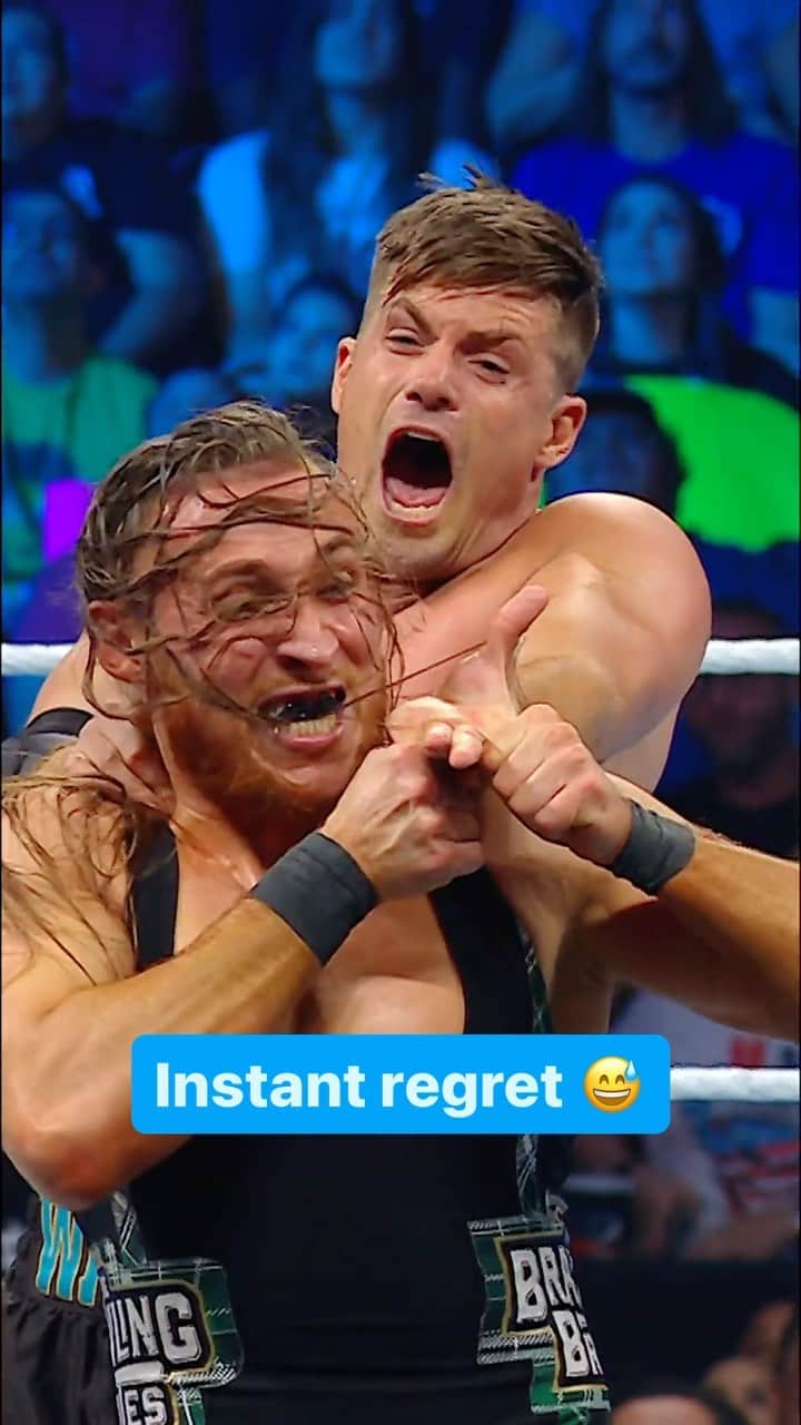 WWEのインスタグラム：「@graysonwallerwwe should have known better 😂」