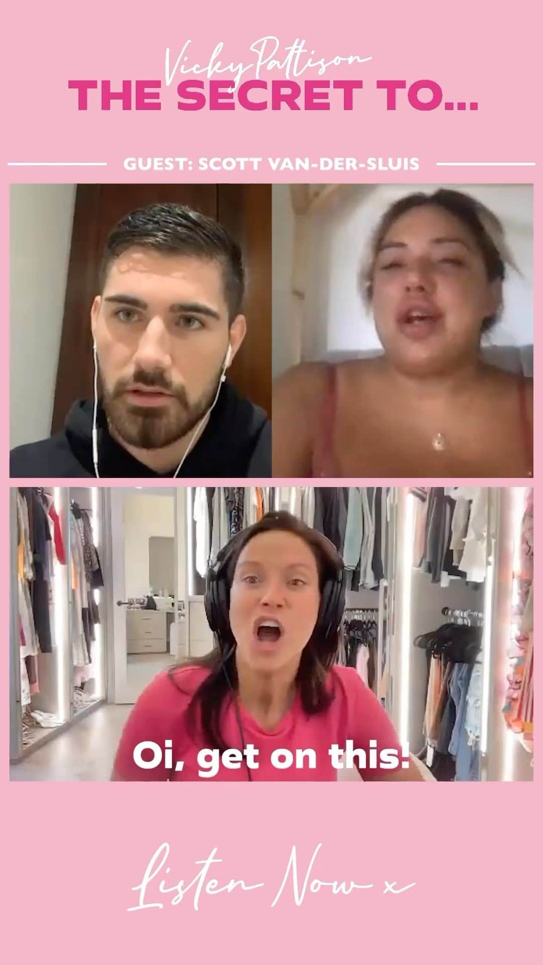 のインスタグラム：「Little @thesecrettopod BTS for you all... The moment I realised the legend that is @therock had commented on my post!!! 😳😳😳  Sorry @scottvds17, feel like I've done you dirty here as you were having having a scran but I am just too buzzing not to post this 😂👀  @scottvds17 x @thesecrettopod is OUT NOW... Wherever you get your podcasts 🎙️💕」
