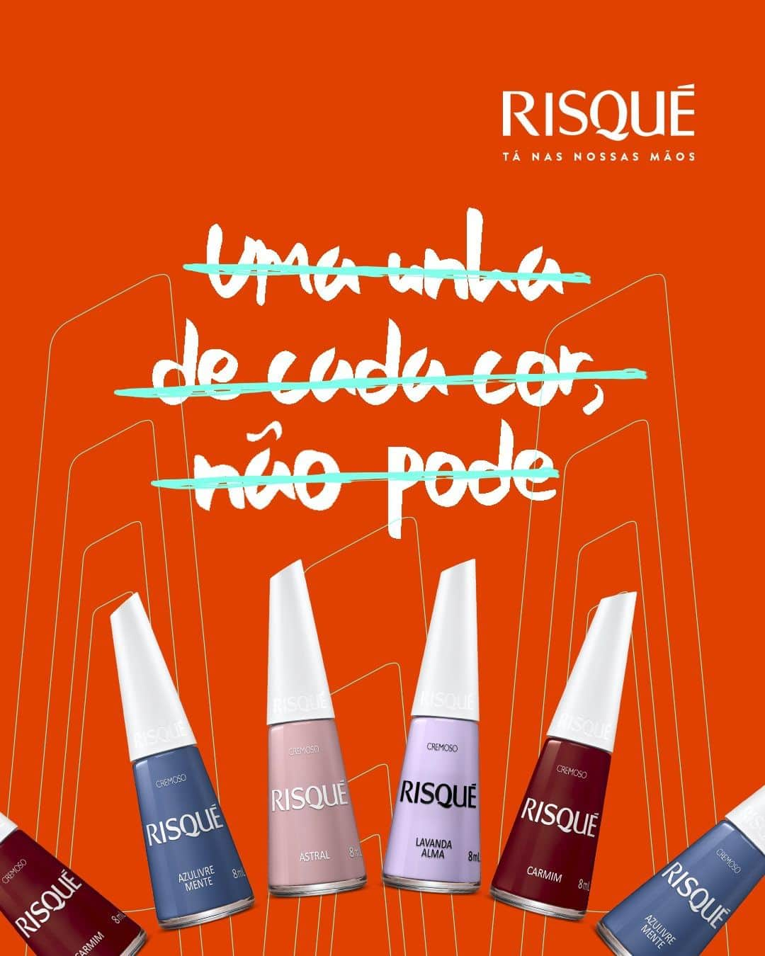 Risqueのインスタグラム：「Vai ter rosa, azul, verde e todas as cores nas nossas unhas sim. 💅 Risqué possui +100 cores para você celebrar o seu eu mais colorido. Compre agora.」