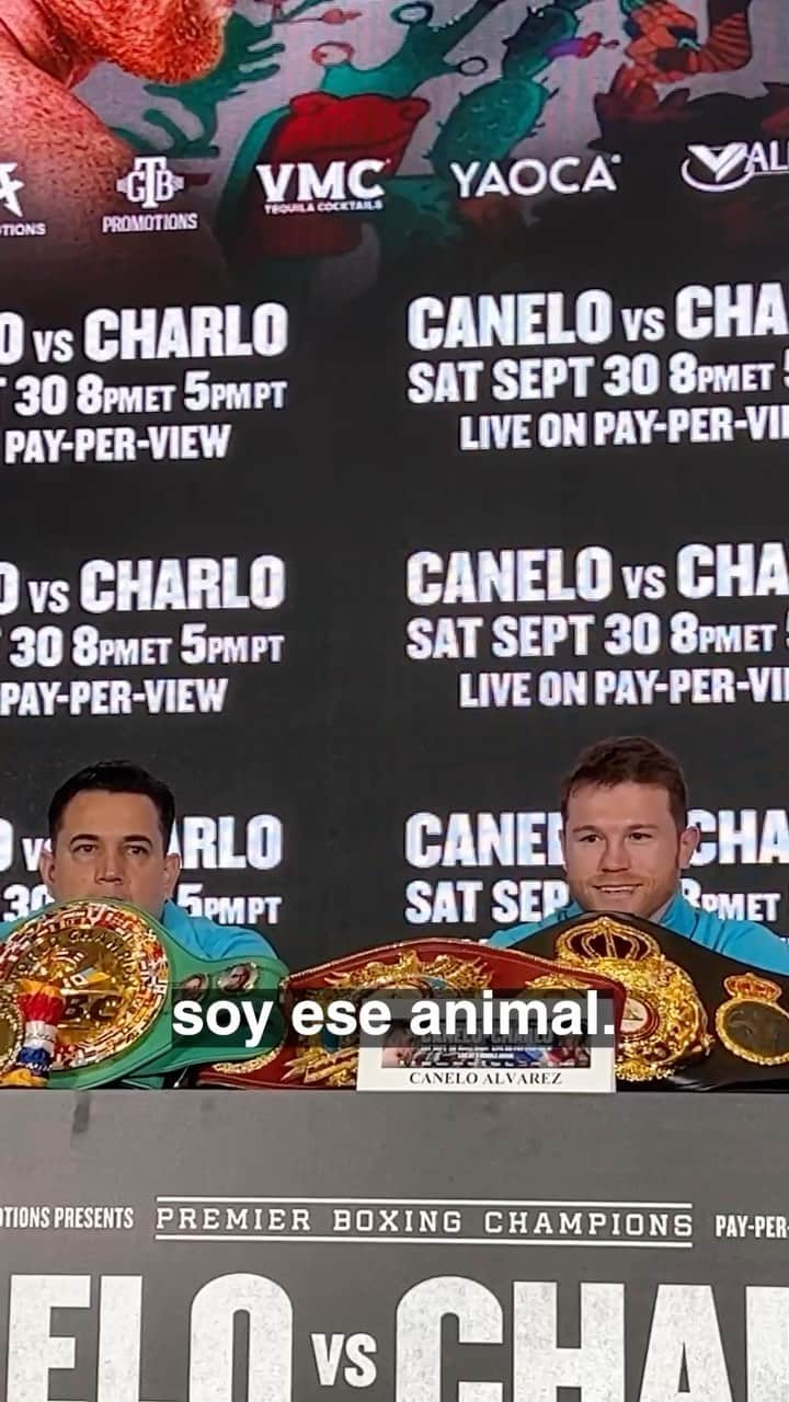 サウル・アルバレスのインスタグラム：「🐐 vs 🦁 #CaneloCharlo Sept 30」