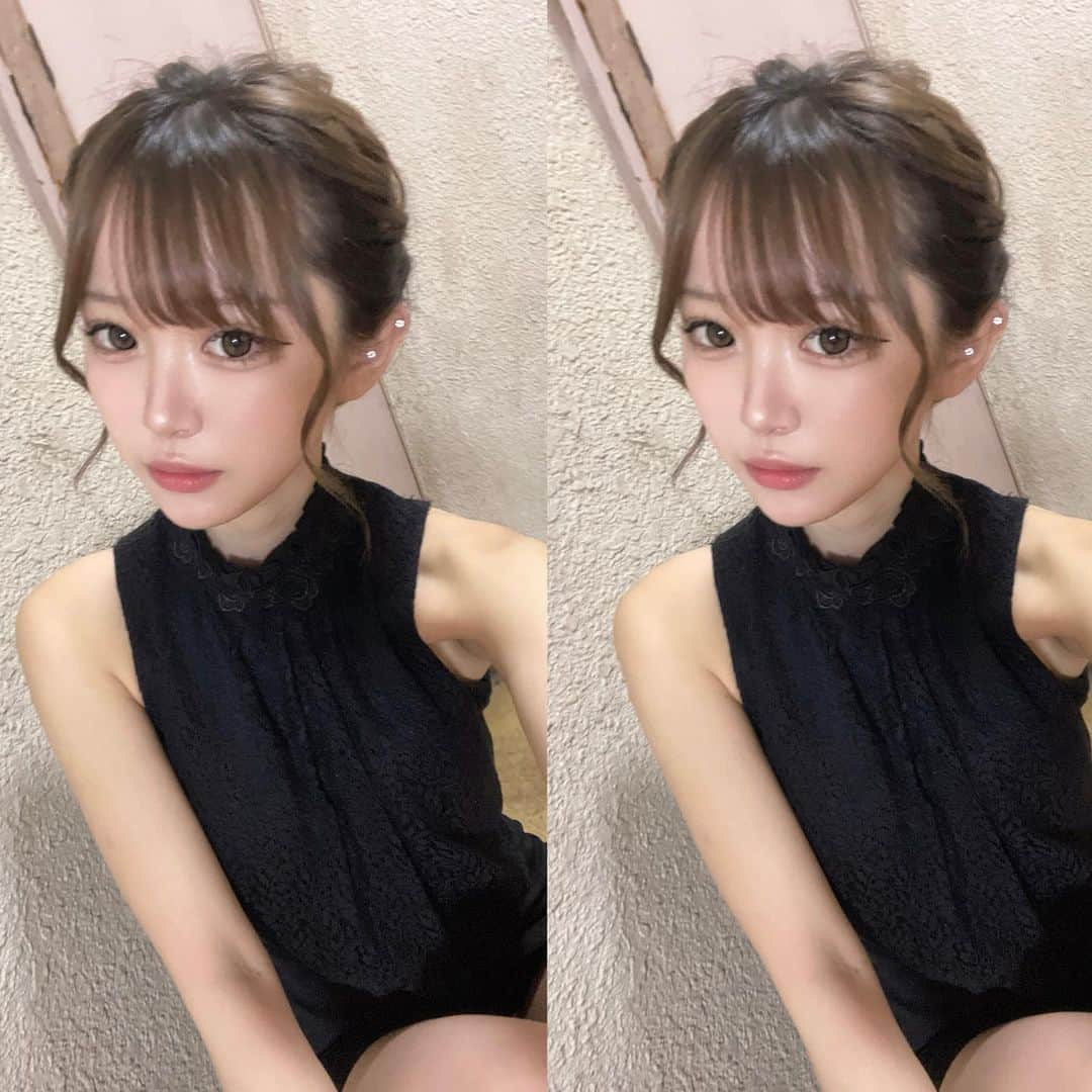 平野夢来（ゆぴぴ）のインスタグラム：「. . 髪暗くしたから載せようと思ってたけど全然忘れてましたす。 せっかくぷろさえきしゃんに髪染めてもらったのにしゅんだよ~、🥲🥲 . . .  #エクステ#ハイトーンカラー #ハイライトカラー#シールエクステ#laftale」