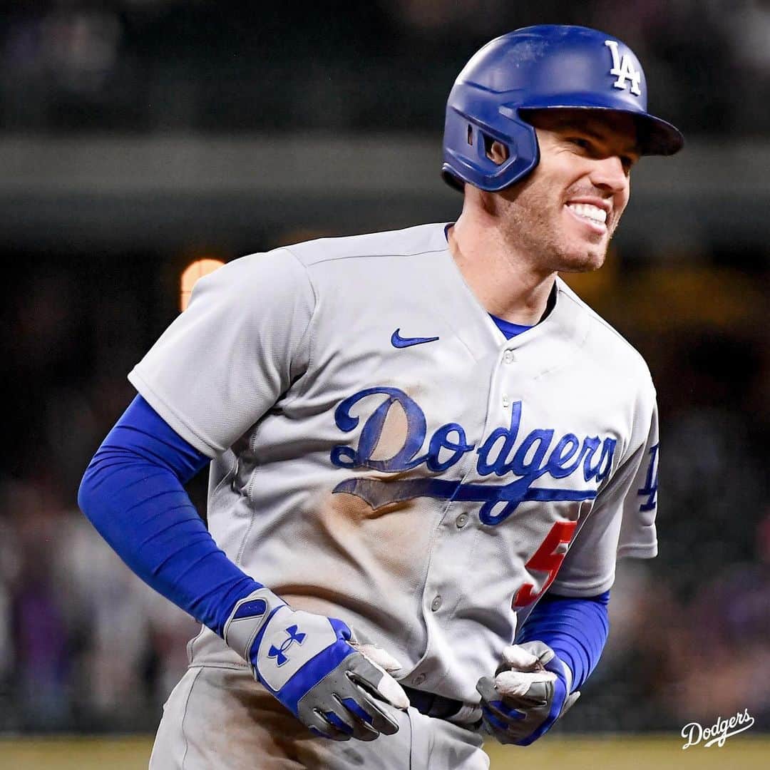Los Angeles Dodgersのインスタグラム：「That’s the smile of a man that just joined the 100 RBI club!」