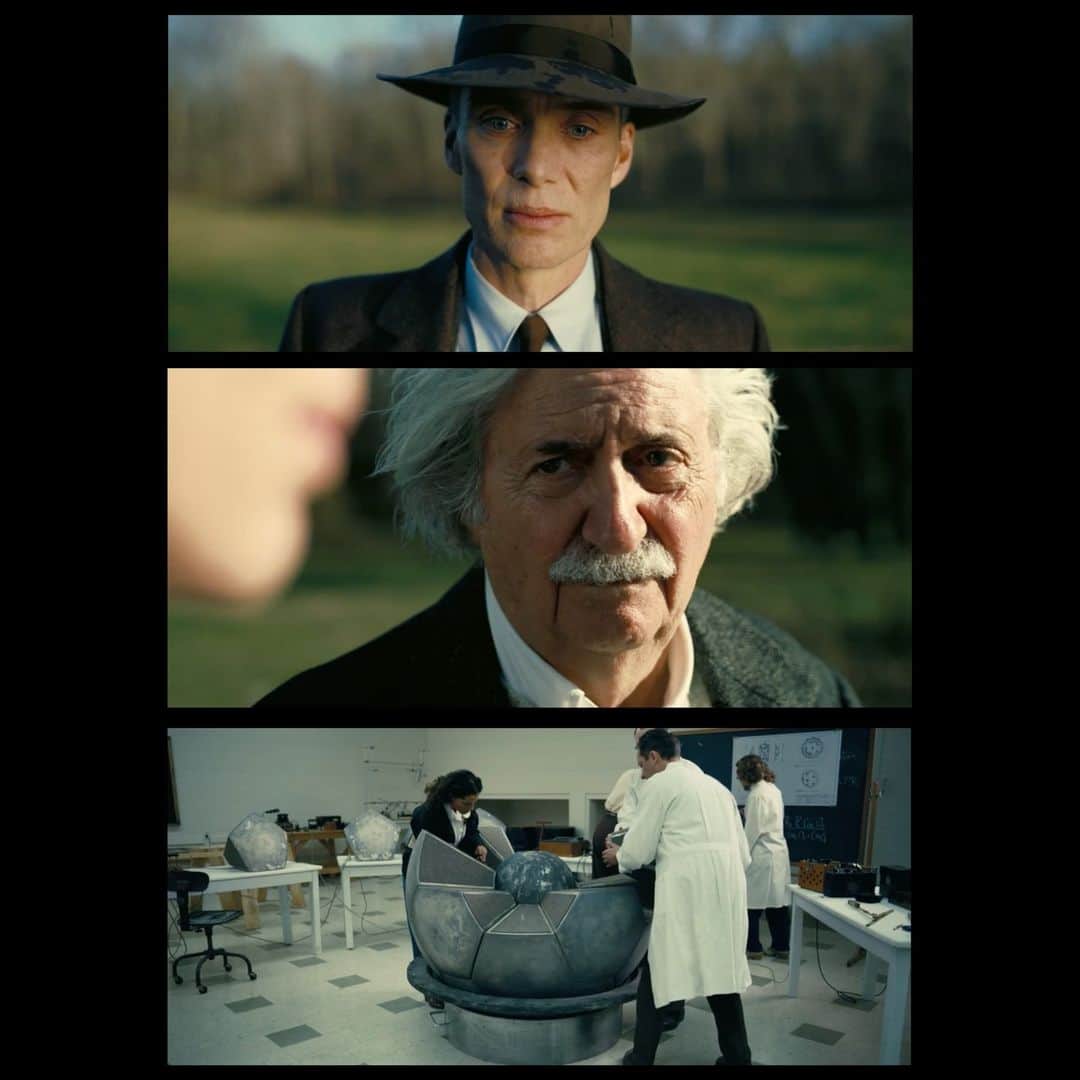 村上隆のインスタグラム：「I had an exhibition @asianartmuseum in San Francisco, and I watched Oppenheimer @oppenheimermovie in IMAX at 48 fps as I had some time before my flight home. Whether it was the effect of the incredible cinematography of Hoyte van Hoytema or Nolan's insistence on IMAX screenings, the breathtakingly and supremely beautiful visual poetry that is this film relentlessly brings us closer to the protagonist, who became an apostle of atomic bomb production. The audience may have expected to see scenes of the horrific explosions in Hiroshima and Nagasaki, but these scenes are abstracted and glossed over with ambiguous footages (although there is a strong homage to 2001: A Space Odyssey). On the other hand, when Oppenheimer is being humiliated at the hearing, a sex scene with his mistress suddenly appears on screen, and the way the film relentlessly shows the sculpture-like, naked bodies at length as if visually licking them makes us understand the smallness of the main character as a real human being.  The film beautifully and conclusively depicts the cursed fate of Einstein, the creator of the theory of relativity, and the protagonist, who lived his life single-mindedly as an apostle who materializes the concept.」